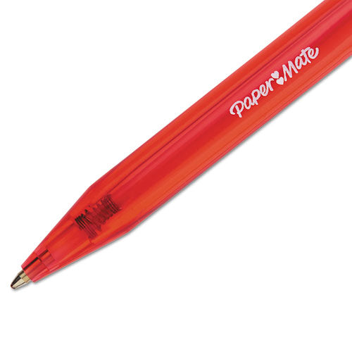 Inkjoy 100 Rt Ballpoint Pen, Retractable, Medium 1 Mm, Red Ink, Translucent Red Barrel, Dozen.