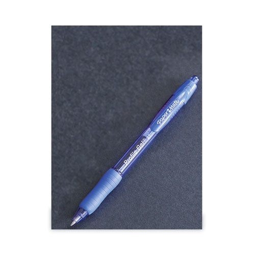 Profile Gel Pen, Retractable, Bold 1 Mm, Blue Ink, Translucent Blue Barrel, Dozen.