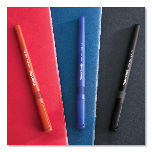 Write Bros. Grip Ballpoint Pen, Stick, Medium 1 Mm, Blue Ink, Blue Barrel, Dozen.