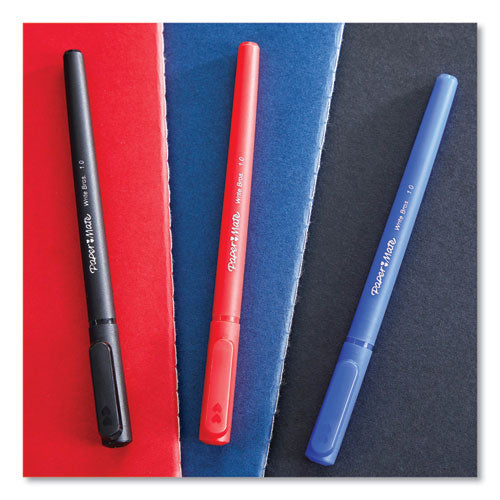 Write Bros. Ballpoint Pen, Stick, Fine 0.8 Mm, Blue Ink, Blue Barrel, Dozen.