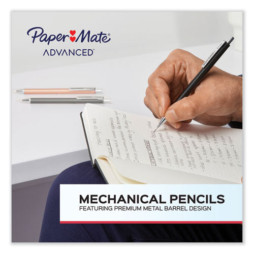 Advanced Mechanical Pencils, 0.5 Mm, Hb (#2), Black Lead, Black; Gray Barrel, 2/pack.