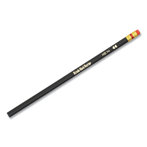 Mirado Black Warrior Pencil, Hb (#2), Black Lead, Black Matte Barrel, Dozen.