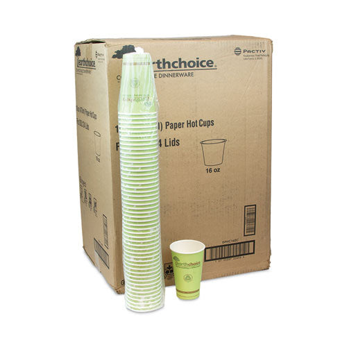 Earthchoice Compostable Paper Cup, 16 Oz, Green, 1,000/carton.