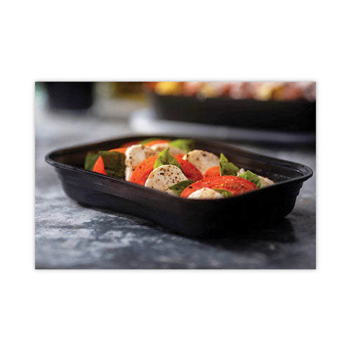 Earthchoice Versa2go Microwaveable Container, 27 Oz, 8.4 X 5.6 X 1.4, Black/clear, Plastic,150/carton