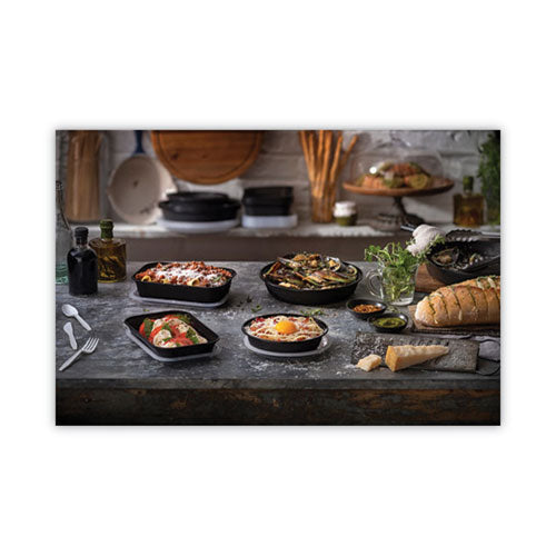 Earthchoice Versa2go Microwaveable Container, 27 Oz, 8.4 X 5.6 X 1.4, Black/clear, Plastic,150/carton