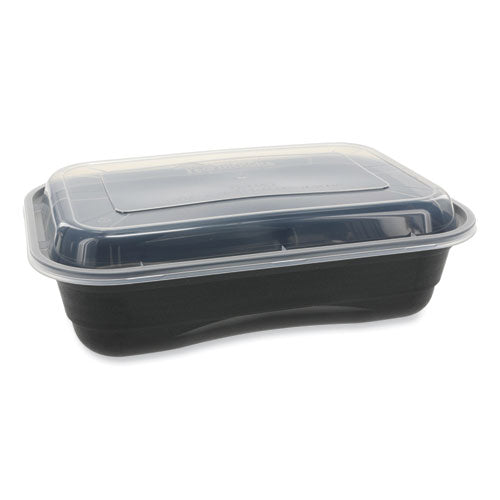 Earthchoice Versa2go Microwaveable Container,36 Oz, 8.4 X 5.6 X 2, Black/clear, Plastic, 150/carton