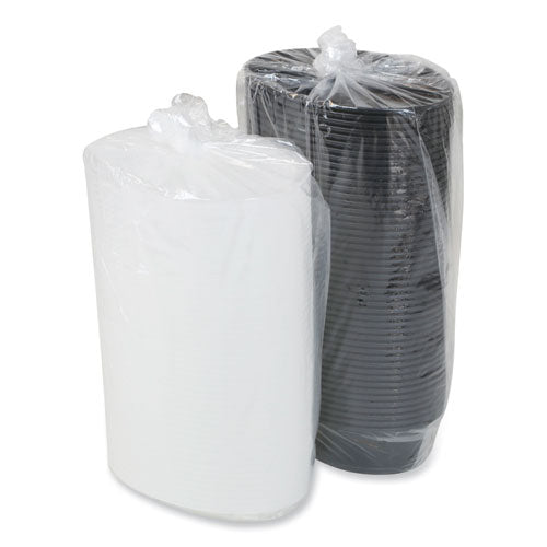 Newspring Versatainer Microwavable Containers, Oval,16 Oz, 6.8 X 4.8 X 1.9, Black/clear, Plastic, 150/carton