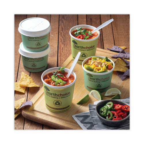 Earthchoice Compostable Soup Cup Large, 16 Oz,3.63" Diameter X 3.88"h, Green, Paper, 500/carton