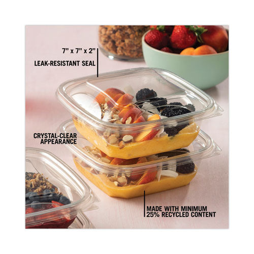 Earthchoice Square Recycled Bowl, 32 Oz, 7 X 7 X 2, Clear, Plastic, 300/carton.