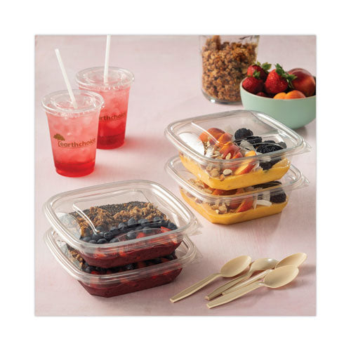 Earthchoice Recycled Pet Container Lid, For 24-32 Oz Container Bases,7.38 X 7.38 X 0.82, Clear, Plastic, 300/carton