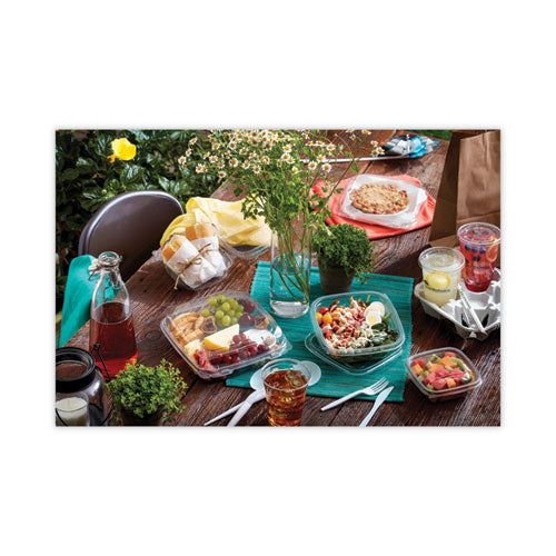 Earthchoice Square Recycled Bowl Flat Lid, 7.38 X 7.38 X 0.26, Clear, Plastic, 300/carton.