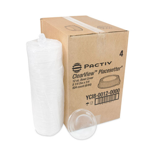 Clearview Dome-style Lid With Tabs, Fluted, 8.88 X 8.88 X 0.75, Clear, Plastic, 504/carton.