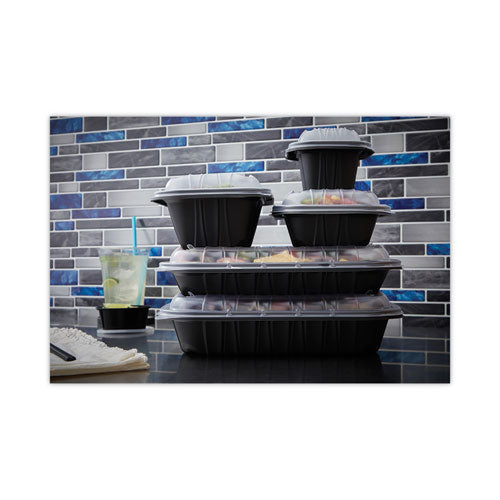 Earthchoice Entree2go Takeout Container, 48 Oz, 11.75 X 8.75 X 1.61, Black, Plastic, 200/carton.