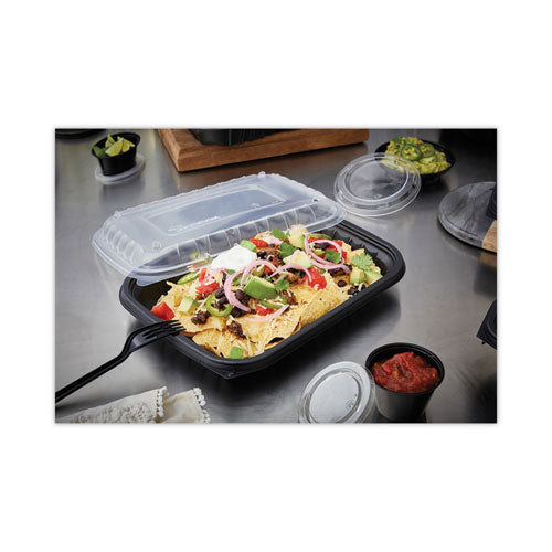 Earthchoice Entree2go Takeout Container, 48 Oz, 11.75 X 8.75 X 1.61, Black, Plastic, 200/carton.