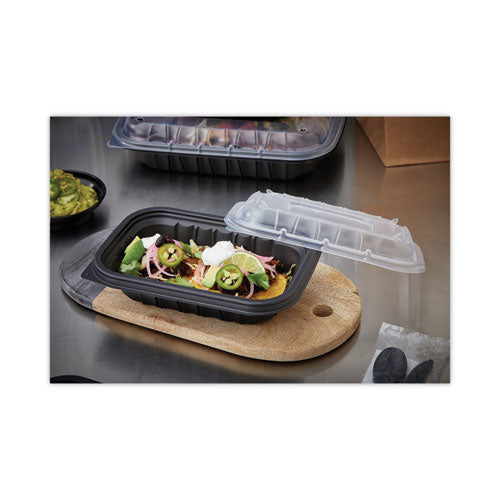 Earthchoice Entree2go Takeout Container, 24 Oz, 8.66 X 5.75 X 1.97, Black, Plastic, 300/carton.