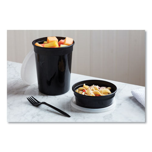 Newspring Delitainer- Microwavable Container, 8 Oz, 4.55 X 4.55 X 1.8, Black/clear, Plastic, 240/carton