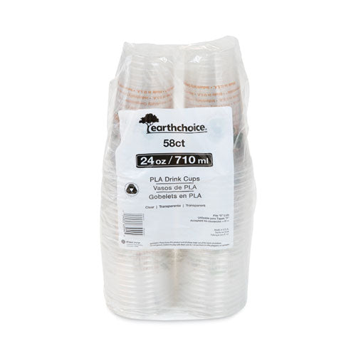 Earthchoice Compostable Cold Cup, 24 Oz, Clear/printed, 580/carton.