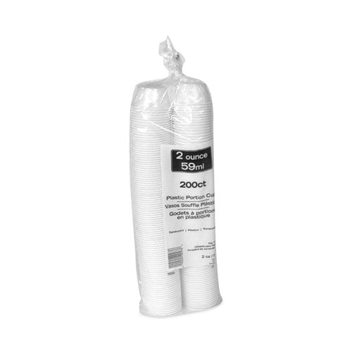 Plastic Portion Cup, 2 Oz, Translucent, 200/bag, 12 Bags/carton.