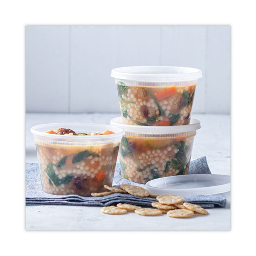 Newspring Delitainer Microwavable Container, 16 Oz, 2 X 2 X 2, Clear, Plastic, 240/carton.