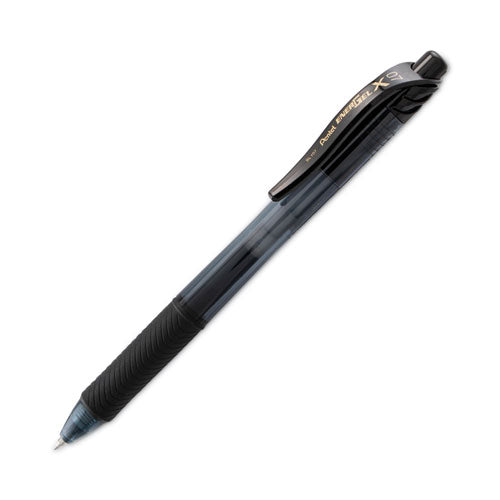 Energel-x Gel Pen, Retractable, Medium 0.7 Mm, Black Ink, Smoke/black Barrel, Dozen.