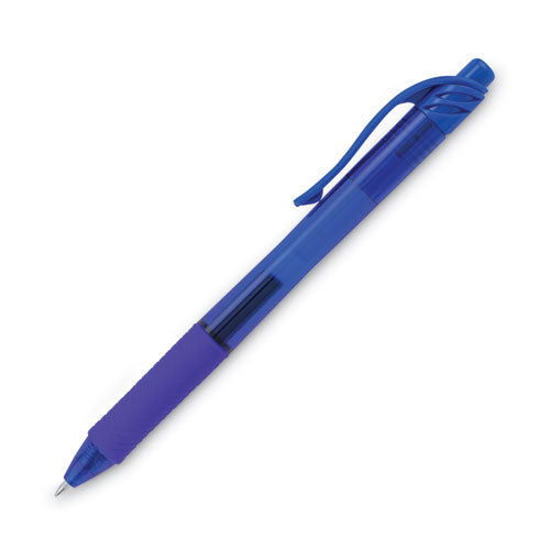 Energel-x Gel Pen, Retractable, Medium 0.7 Mm, Blue Ink, Translucent Blue/blue Barrel, Dozen.