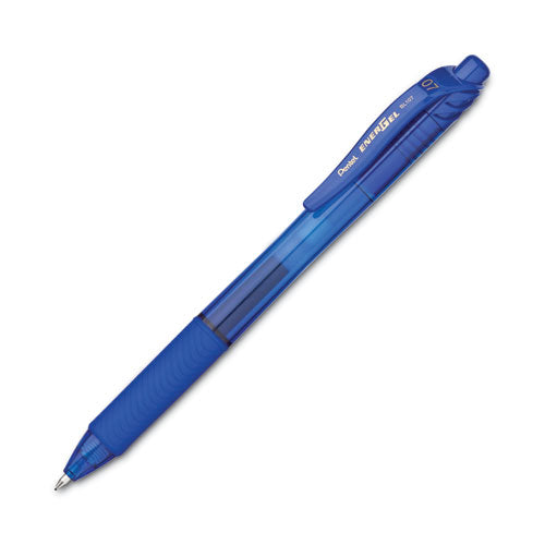 Energel-x Gel Pen, Retractable, Medium 0.7 Mm, Blue Ink, Translucent Blue/blue Barrel, Dozen.