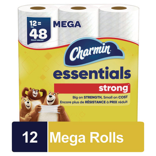 Essentials Strong Bathroom Tissue, Septic Safe, 1-ply, White, 429/roll, 12 Rolls/pack, 4 Packs/carton