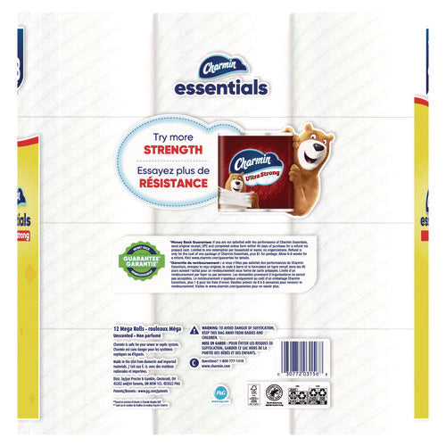 Essentials Strong Bathroom Tissue, Septic Safe, 1-ply, White, 429/roll, 12 Rolls/pack, 4 Packs/carton