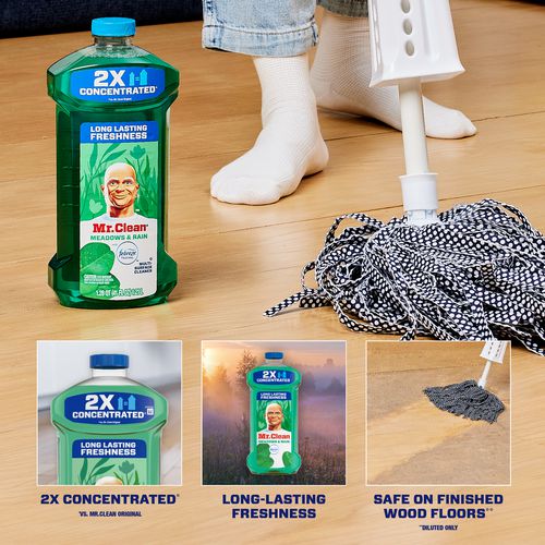 Multipurpose Cleaning Solution With Febreze, Meadows And Rain, 64 Oz Bottle.