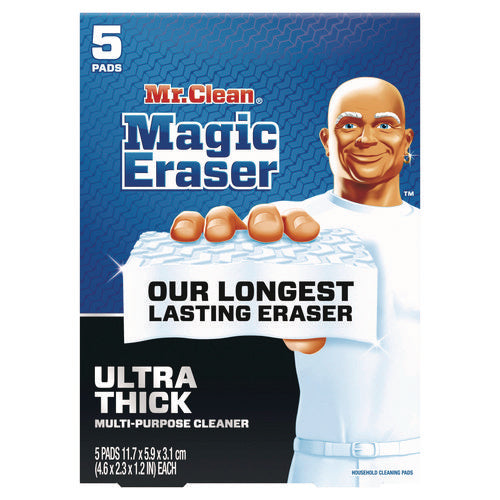 Magic Eraser, Ultra-thick, 4.6" X 2.3", 1.2" Thick, White, 5/pack, 2 Packs/carton