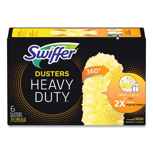 Heavy Duty Dusters Refill, Dust Lock Fiber, Yellow, 6/box.