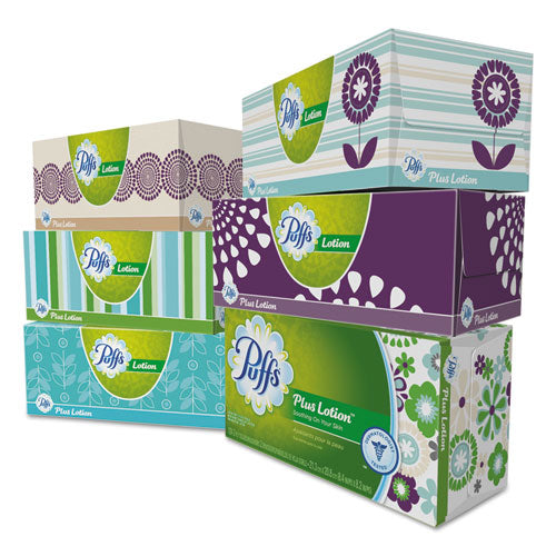Plus Lotion Facial Tissue, 2-ply, White,124 Sheets/box, 6 Boxes/pack, 4 Packs/carton