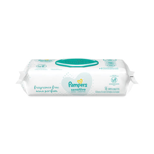 Sensitive Baby Wipes, 1-ply, 6.8 X 7,  Unscented, White, 56/pack.