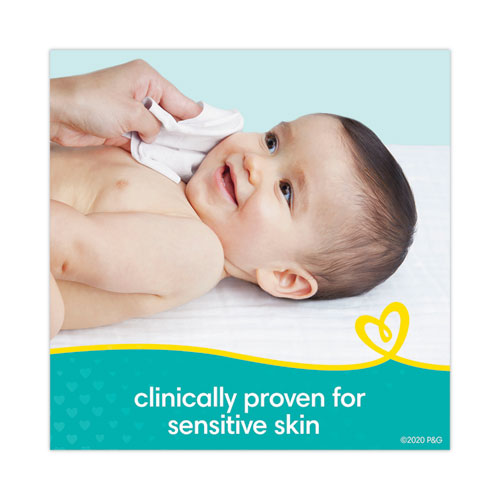 Sensitive Baby Wipes, 1-ply, 6.8 X 7,  Unscented, White, 56/pack.