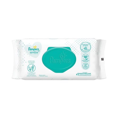 Sensitive Baby Wipes, 1-ply, 6.8 X 7,  Unscented, White, 56/pack.