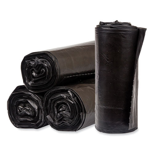 Eco Strong Plus Can Liners, 33 Gal, 1 Mil, 33" X 39", Black, Perforated Roll, 150/carton.