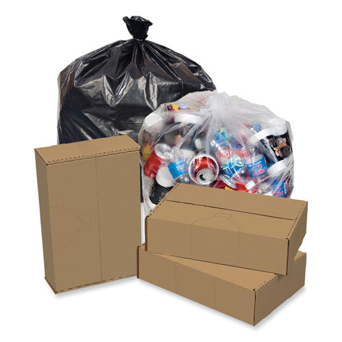 Eco Strong Plus Can Liners, 40 Gal, 1.7 Mil, 40" X 46", Black, Perforated Roll, 100/carton.
