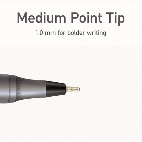 Pentonic Ballpoint Pen, Stick, Medium 1 Mm, Black Ink, Charcoal Gray Barrel, 25/pack