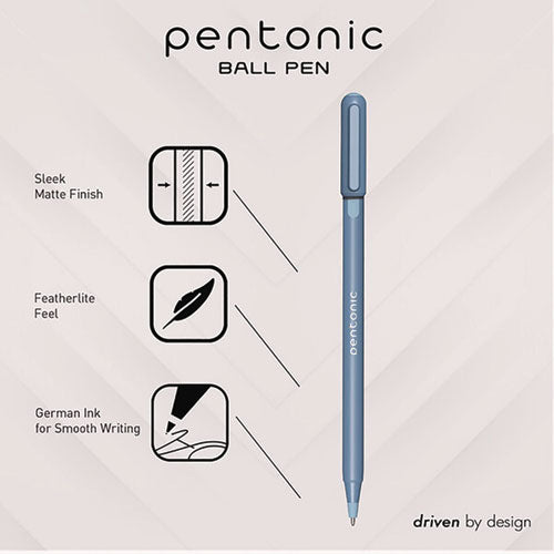 Pentonic Gel Pen, Stick, Fine 0.7 Mm, Blue Ink, Frosted Blue Barrel, 10/pack