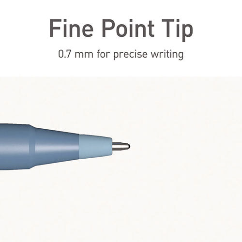 Pentonic Gel Pen, Stick, Fine 0.7 Mm, Blue Ink, Frosted Blue Barrel, 10/pack