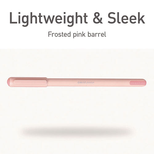 Pentonic Gel Pen, Stick, Fine 0.7 Mm, Red Ink, Pale Pink Barrel, 10/pack