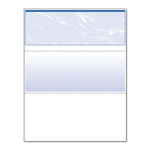 Security Business Checks, 11 Features, 8.5 X 11, Blue Marble Top, 500/ream.