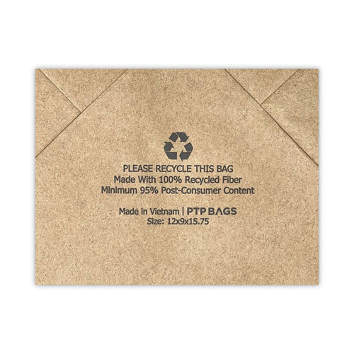 Kraft Paper Bags, Regal, 12 X 9 X 15.75, Natural, 200/carton.