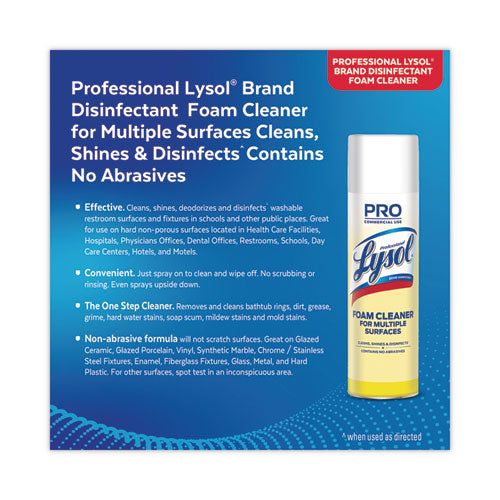 Disinfectant Foam Cleaner, 24 Oz Aerosol Spray, 12/carton.