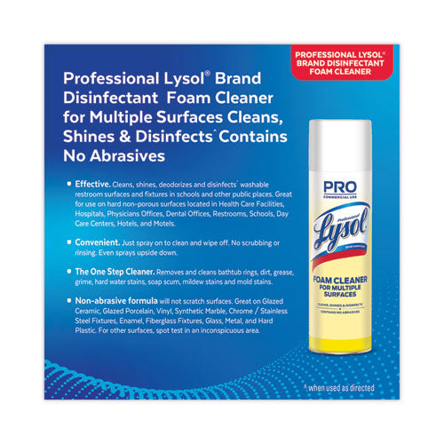 Disinfectant Foam Cleaner, 24 Oz Aerosol Spray.