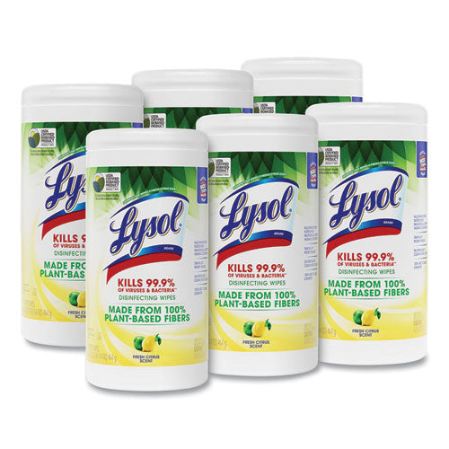 Disinfecting Wipes Ii Fresh Citrus, 1-ply, 7 X 7.25, White, 70 Wipes/canister, 6 Canisters/carton.