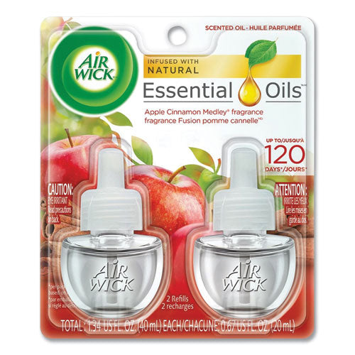 Scented Oil Refill, 0.67 Oz, Apple Cinnamon Medley, 2/pack, 6 Packs/carton.