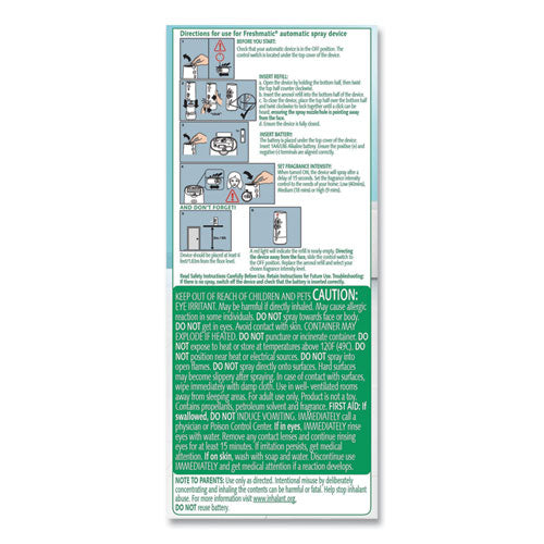 Freshmatic Ultra Automatic Starter Kit, 5.94 X 3.31 X 7.63, White, Fresh Waters, 4/carton.