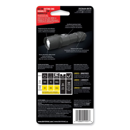 Virtually Indestructible Led Flashlight, 3 Aaa Batteries (included), Black.