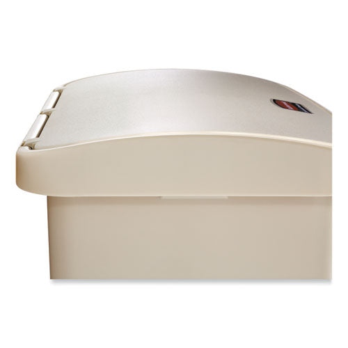 Streamline Resin Step-on Container, Front Step Style, 8 Gal, Polyethylene, Beige.
